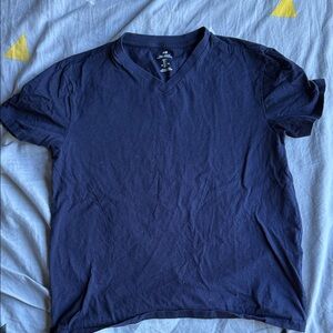 H&M Men's Navy V-Neck Tee